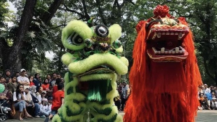 Ilustrasi pertunjukan barongsai di KBS saat Imlek