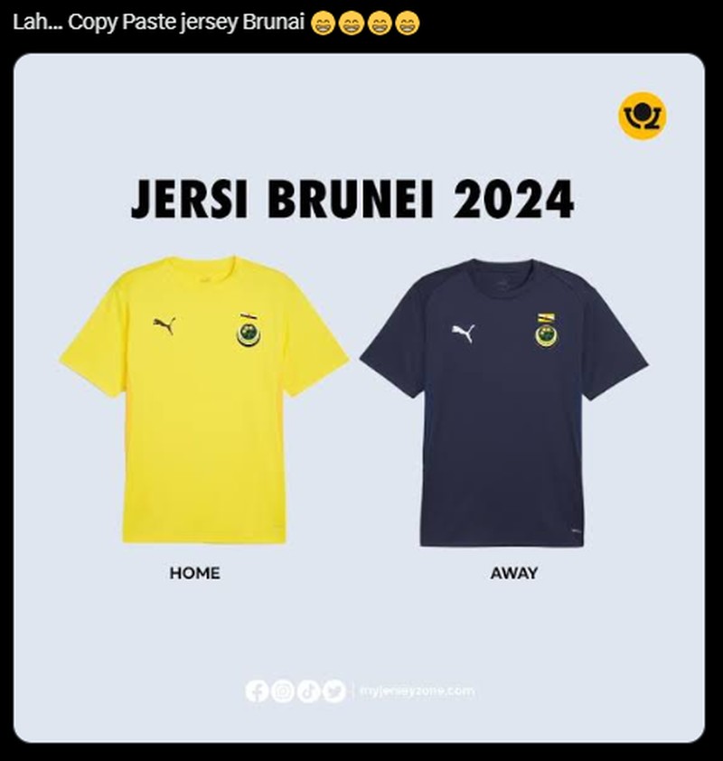 Timnas sepakbola Malaysia resmi merilis jersey baru. Orang-orang menyebut jersey ini seperti seragam wasit dan mirip seperti yang dipakai pemain shaolin soccer.