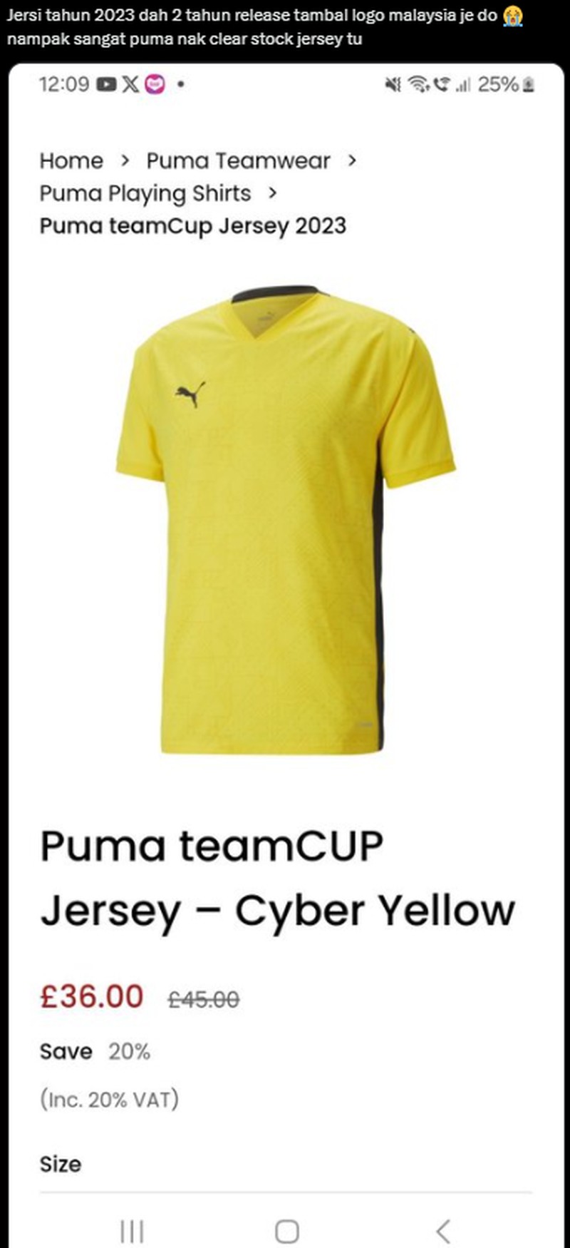 Timnas sepakbola Malaysia resmi merilis jersey baru. Orang-orang menyebut jersey ini seperti seragam wasit dan mirip seperti yang dipakai pemain shaolin soccer.