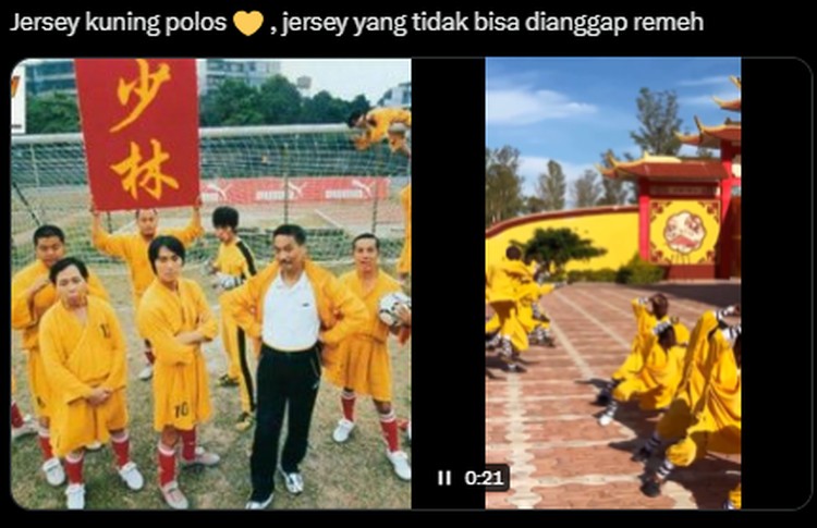 Timnas sepakbola Malaysia resmi merilis jersey baru. Orang-orang menyebut jersey ini seperti seragam wasit dan mirip seperti yang dipakai pemain shaolin soccer.