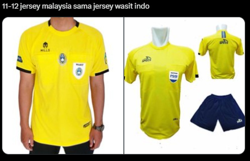 Timnas sepakbola Malaysia resmi merilis jersey baru. Orang-orang menyebut jersey ini seperti seragam wasit dan mirip seperti yang dipakai pemain shaolin soccer.