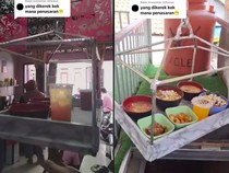 Kreatif! Warung Seblak Ini Antar Pesanan ke Lantai 2 Pakai Crane
