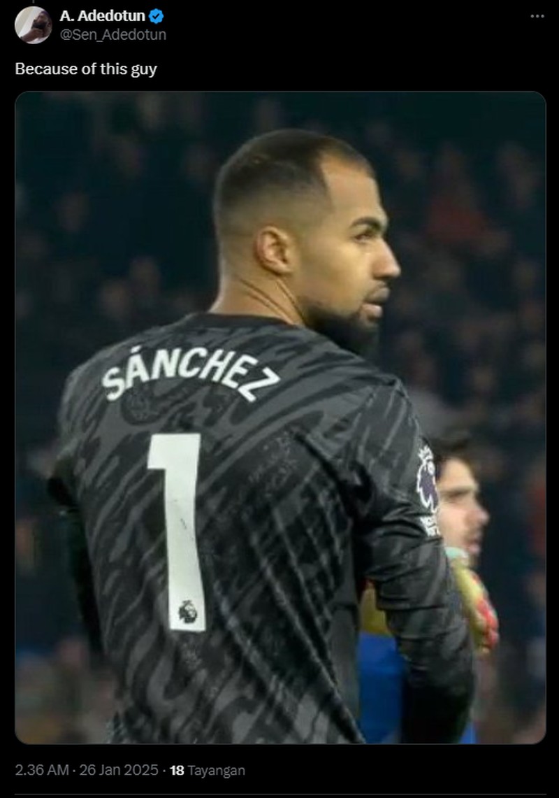 Manchester City berhasil mengalahkan Chelsea dengan skor akhir 3-1. Dalam hal ini kiper Chelsea Robert Sánchez, disamakan dengan Onana. Berikut meme-nya.