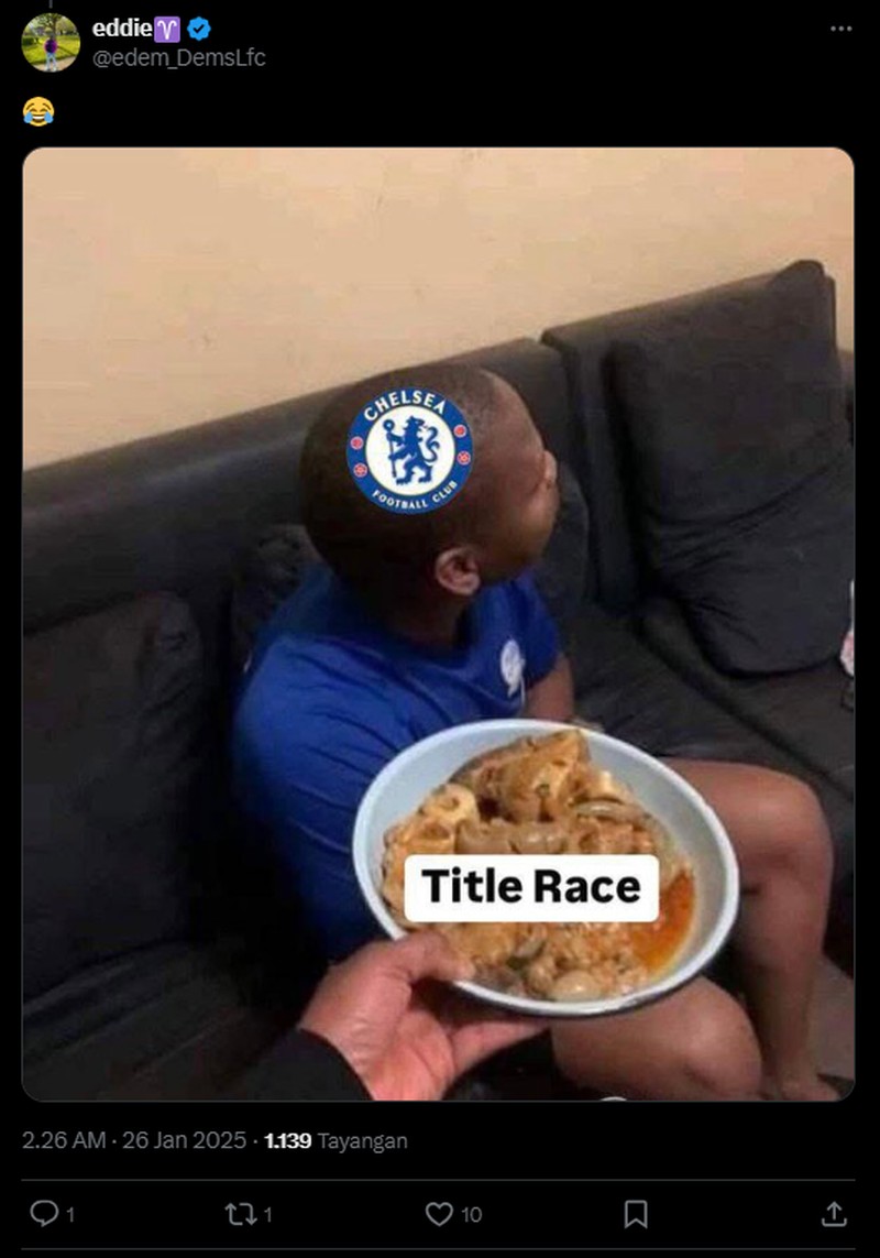 Manchester City berhasil mengalahkan Chelsea dengan skor akhir 3-1. Dalam hal ini kiper Chelsea Robert Sánchez, disamakan dengan Onana. Berikut meme-nya.