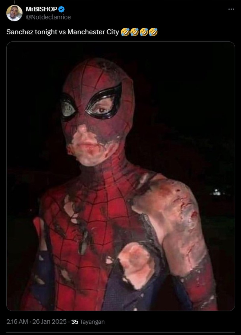 Manchester City berhasil mengalahkan Chelsea dengan skor akhir 3-1. Dalam hal ini kiper Chelsea Robert Sánchez, disamakan dengan Onana. Berikut meme-nya.