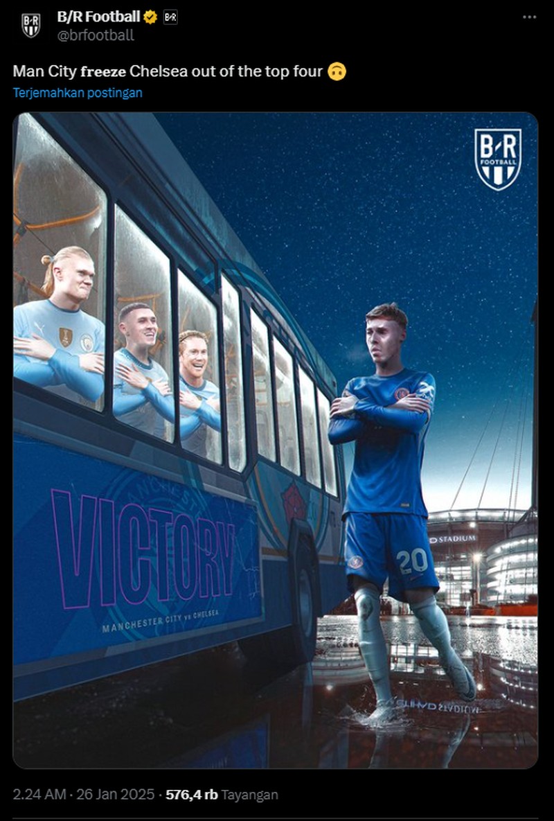 Manchester City berhasil mengalahkan Chelsea dengan skor akhir 3-1. Dalam hal ini kiper Chelsea Robert Sánchez, disamakan dengan Onana. Berikut meme-nya.