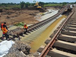 Penampakan Jalur Kereta Api di Grobogan yang Kembali Amblas