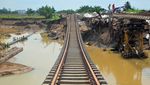Penampakan Jalur Kereta Api di Grobogan yang Kembali Amblas