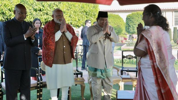 Presiden Prabowo menjalani tradisi 'resepsi diplomatik' di India (Andi - Biro Pers Sekretariat Presiden)