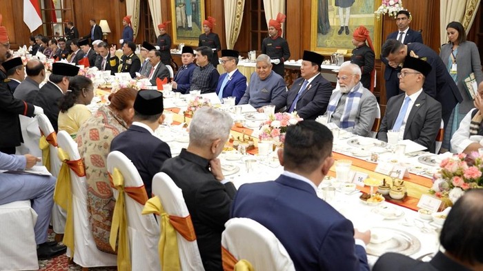 Presiden Prabowo Subianto dalam jamuan makan malam di India. (dok Tim Media Prabowo)