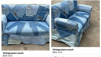 Oh celana jeans yang tadi sisaan buat bikin sofa kali ya. Foto: (Bored Panda).