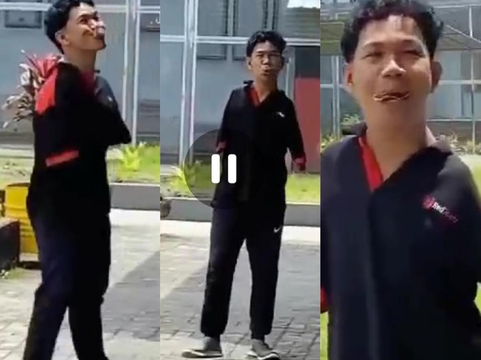 Tangkapan layar Agus joget di Lapas Kelas IIA Kuripan, Lombok Barat. (istimewa)