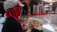 Begini hasil lukisan salah satu peserta.  