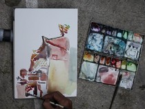 Melukis Aktivitas Klenteng Tertua di Surabaya