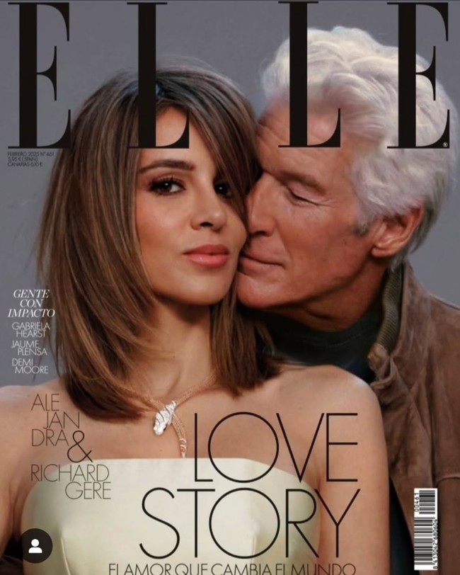 Richard Gere bersama istrinya, Alejandra Silva, menjadi model untuk Majalah Elle Spanyol. Dalam kesempatan tersebut, keduanya menampilkan kemesraan sekaligus kisah cinta mereka. Foto: Instagram Richard Gere/ Elle Spain