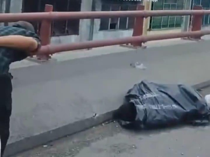Tangkapan layar video bernarasi penemuan mayat di Medan