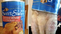 Beli makanan kaleng ayam siap santap, orang ini kaget lihat bentuknya mirip seperti ayam mentah. Foto: Demilked/Site