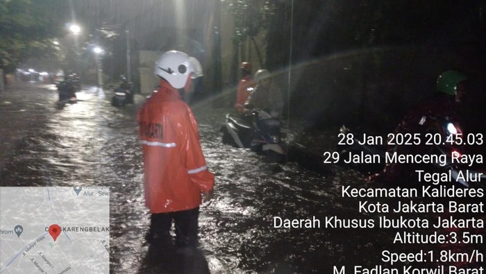 Banjir di Jakarta malam ini (dok.BPBD Jakarta)