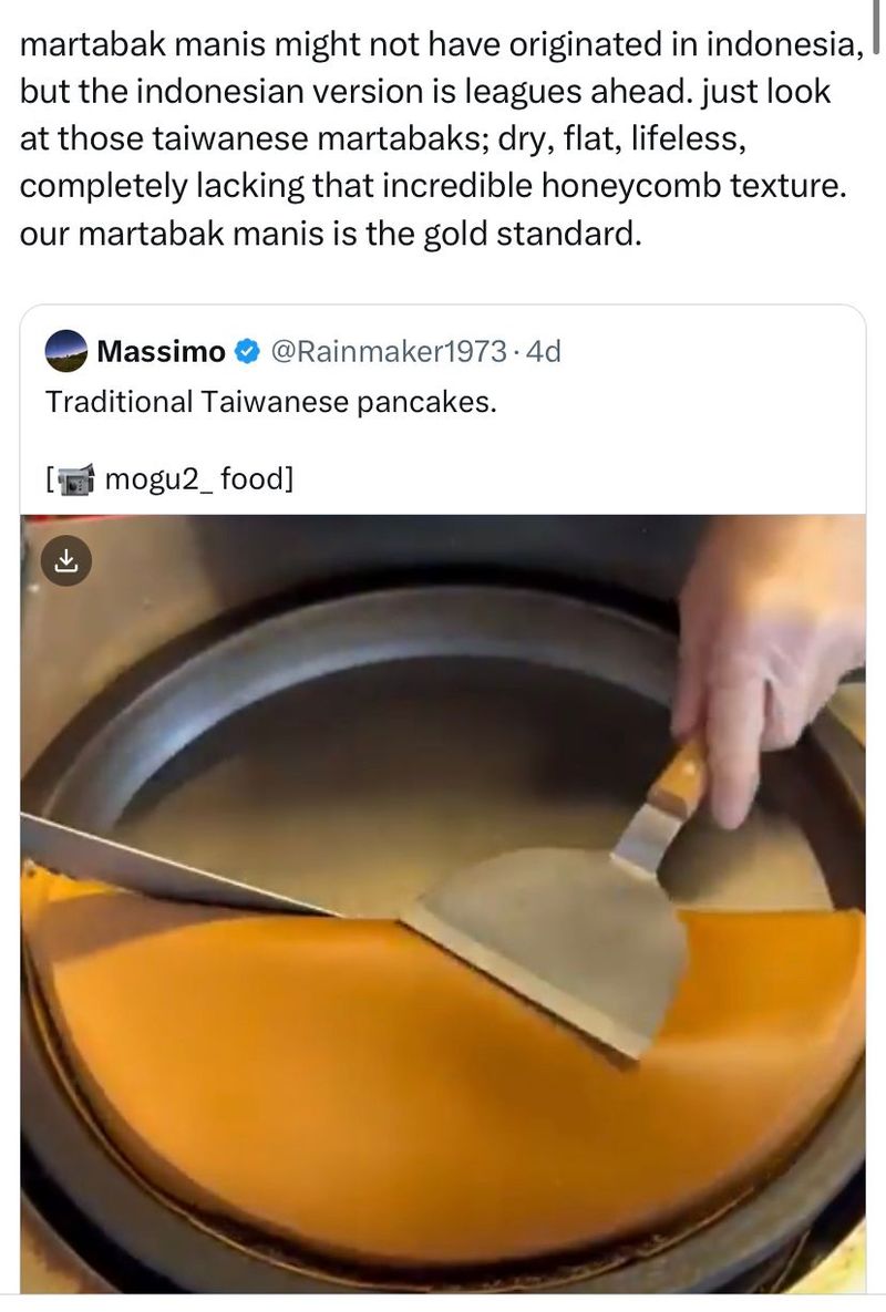 Martabak Tradisional Taiwan Disebut Tak Berwarna Jadi Perdebatan Sengit