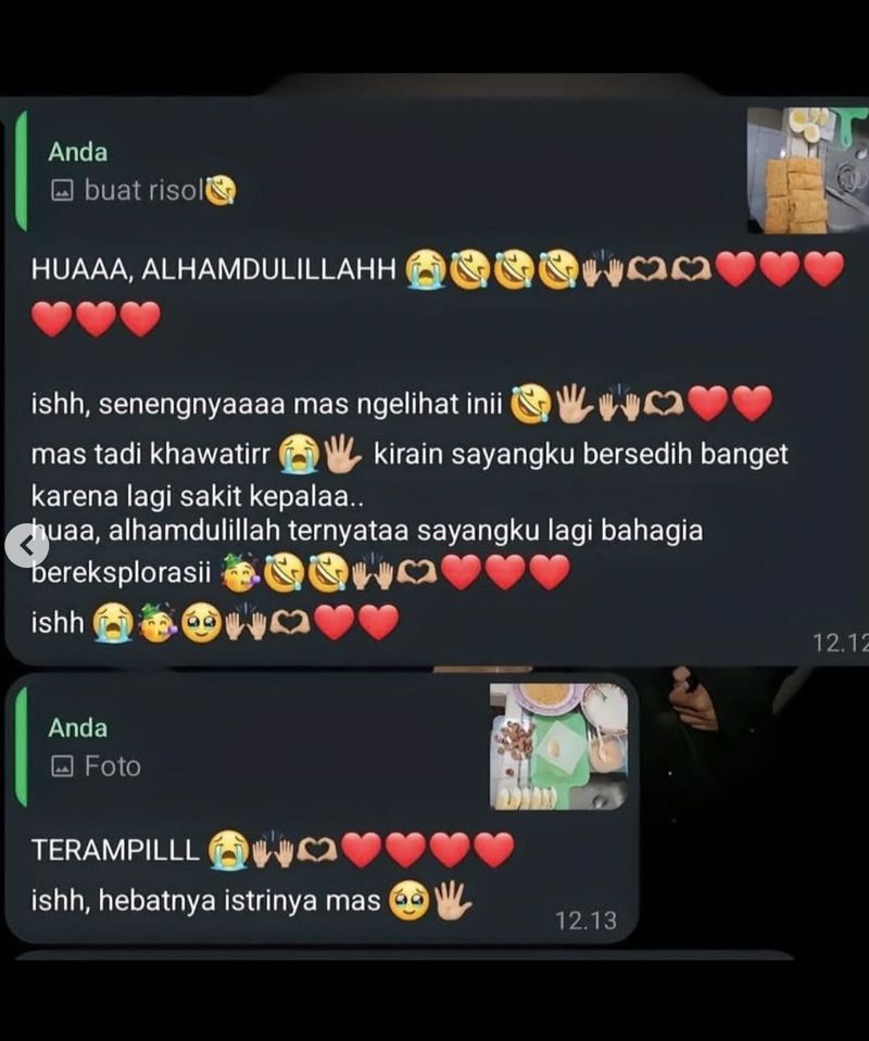 Sweet! Suami Ini Puji Hasil Masakan Istri hingga Bikin Netizen Iri