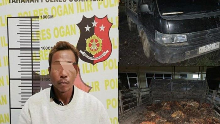 Pelaku dan barang bukti saat diamankan polisi