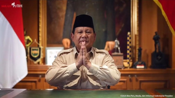 Presiden Prabowo mengucapkan Tahun Baru Imlek 2025.