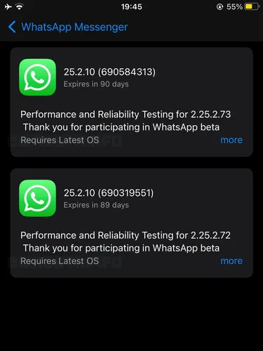 Notifikasi WhatsApp beta versi terbaru tidak bisa diinstal di iPhone lawas