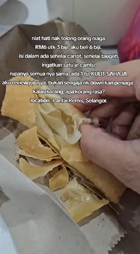 Nyesek! Jajan Lumpia Rp 22 Ribu Isinya Kosong Melompong