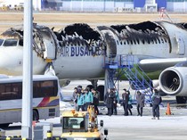 Penampakan Pesawat Air Busan Setelah Terbakar di Bandara Korsel