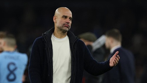 Soccer Football - Champions League - Manchester City v Club Brugge - Etihad Stadium, Manchester, Britain - January 29, 2025 Manchester City manager Pep Guardiola reacts after the match REUTERS/Phil Noble