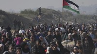 Israel selama melakukan invasi brutal ke Gaza telah membunuh lebih dari 47.300 orang Palestina, sebagian besar wanita dan anak-anak, serta melukai lebih dari 111.400 orang sejak 7 Oktober 2023. (AP Photo/Abdel Kareem Hana)