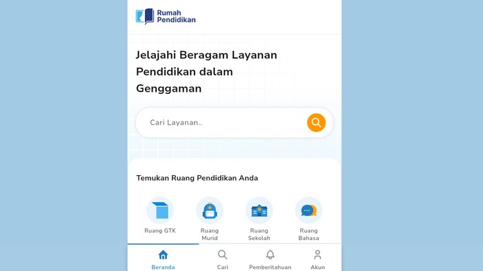Tangkapan layar tampilan platform Rumah Pendidikan. (dok Istimewa)