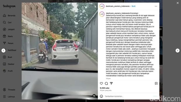 unggahan video viral pemobil ribut dengan pemotor di Bandung
