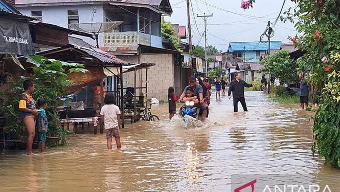 Banjir di Kabupaten Sanggau, Kalimantan Barat. (ANTARA/HO-BNPB)