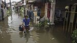 Banjir Setinggi Paha Rendam Permukiman di Pekalongan