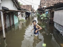 Banjir Setinggi Paha Rendam Permukiman di Pekalongan