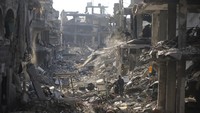Kejahatan Israel dalam perang genosida di Gaza juga telah menyebabkan lebih dari 11.000 orang hilang, kerusakan yang meluas dan krisis kemanusiaan buruk yang merenggut nyawa banyak orang lanjut usia dan anak-anak. (AP Photo/Jehad Alshrafi)