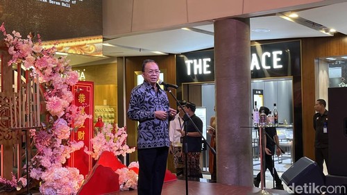 Gubernur Bali terpilih Wayan Koster saat memberi sambutan dalam acara Opening Ceremony of Bali Signature-Drink Edition di Level 21 Mall, Denpasar, Jumat (31/1/2025). (Foto: Rizki Setyo/detikBali)