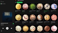 Pemilik @itscosmic11 memilih foto cover playlist musiknya dibuat mirip seperti etalase es krim. Ada es krim matcha sampai vanila. Foto: X/Twitter