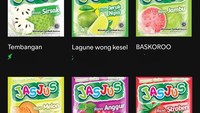 Nostalgia dengan minuman sachet zaman dulu, cover playlist musik milik @tibralayu ada aneka Jasjus berbagai rasa. Foto: X/Twitter
