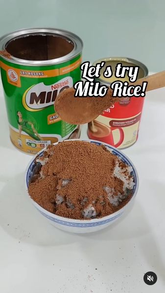 kreasi unik nasi dan mie campur bubuk Milo