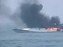 Perahu Terbakar di Perairan Kusamba Klungkung, 4 ABK Meloncat ke Laut