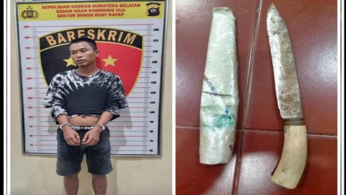Tampang pelaku pengancaman seorang warga di OKU