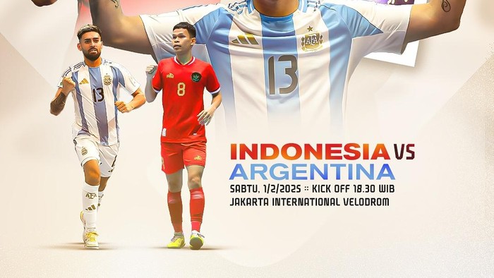 Timnas Futsal Indonesia Vs Argentina dalam lanjutan 4 Nations World Series 2025 di Jakarta International Velodrome.