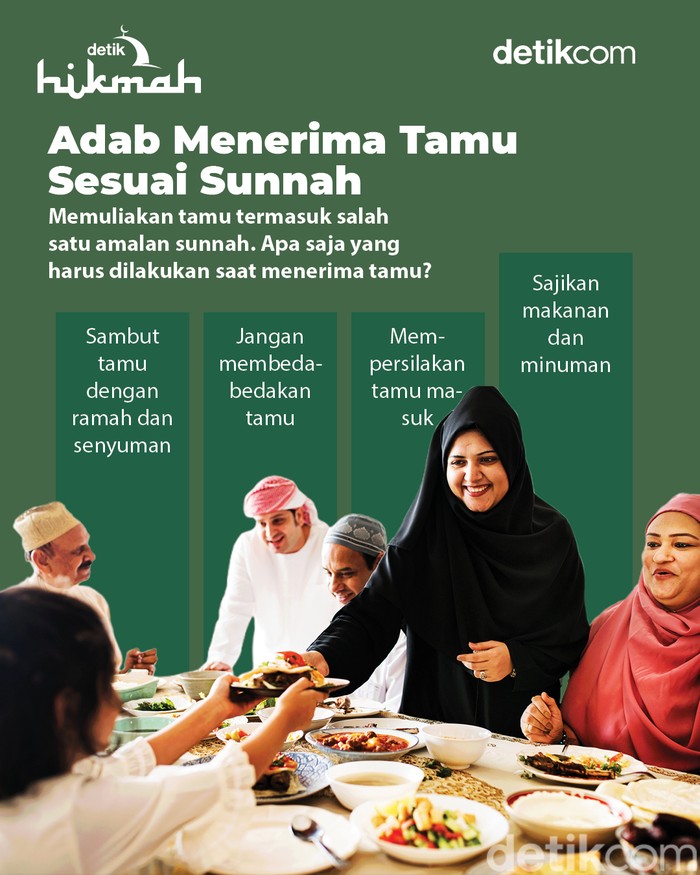Adab menerima tamu sesuai sunnah.