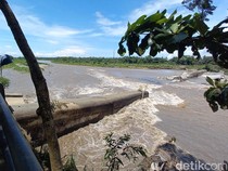 Dam Srandakan Bantul yang Jebol Mulai Diperbaiki dengan Pasang Tetrapod