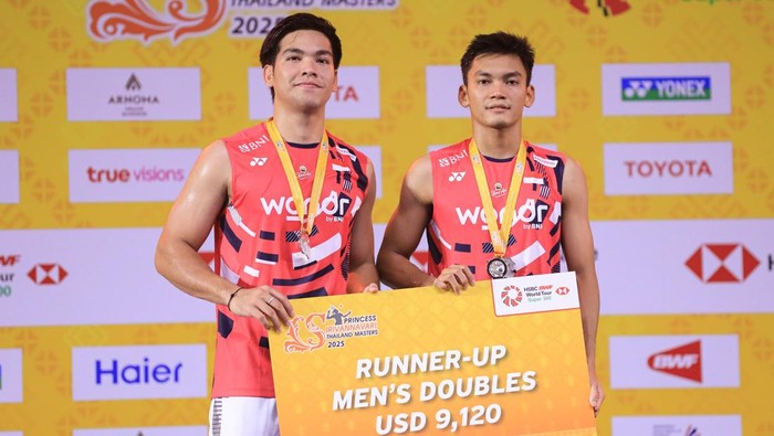Ganda putra Indonesia Muhammad Shohibul Fikri/Daniel Marthin harus puas menjadi runner-up di Thailand Masters 2025.
