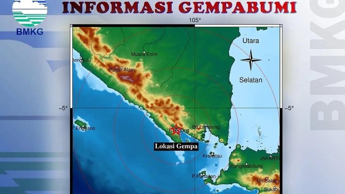 Gempa bumi guncang Tanggamus pada Senin (3/2).
