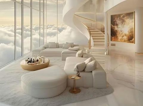 Ilustrasi ruangan di Sky Palace, penthouse tertinggi di dunia