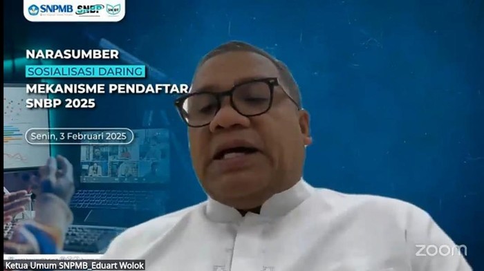 Ketua Umum Tim Penanggung Jawab SNPMB 2025, Prof Dr Ir Eduart Wolok ST MT